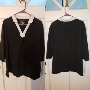 Just My Size JMS 3/4 Sleeve Collared Top